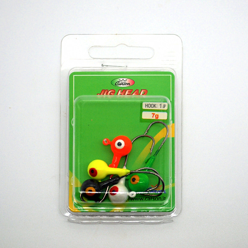 Round Lead Head Jig Hooks, 7 g or 10 g (0.25/0.35 oz), 5-Pack – product photo