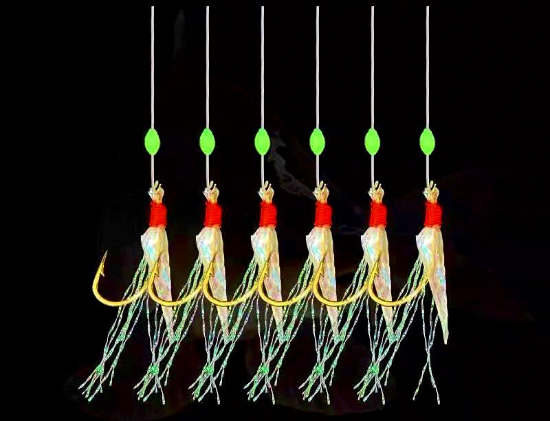 Luminous Fish Skin Sabiki Rig, Multi-Hook Bait Rig – product photo