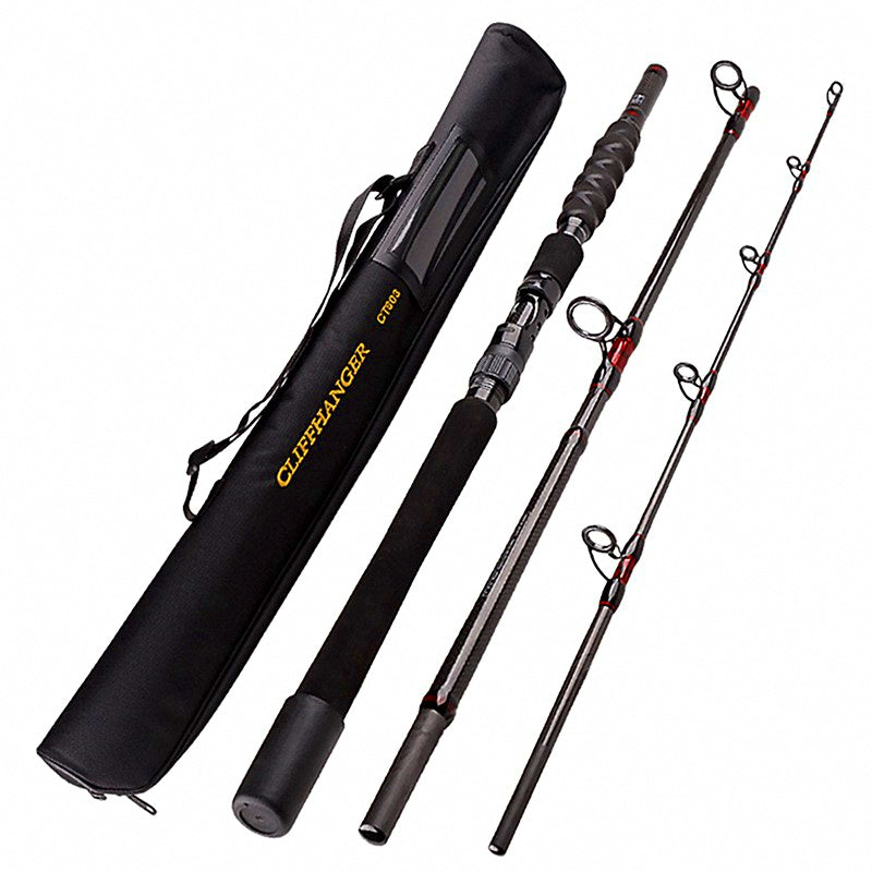 3-Piece Carbon Boat Rod, 1.8–2.4 m (5.9–7.9 ft), Black – product photo