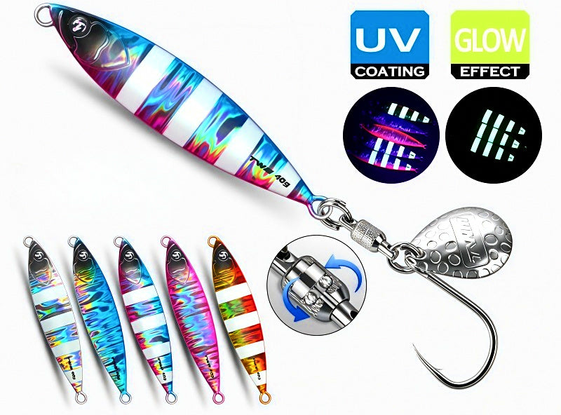 Metal Jig with Spinner Blade & Single Hook, 40–120 g (1.4–4.2 oz) – product photo
