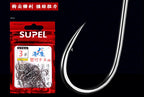 Black Barbed Fishing Hooks, 50 pcs, Sizes 0.3–5 – product photo