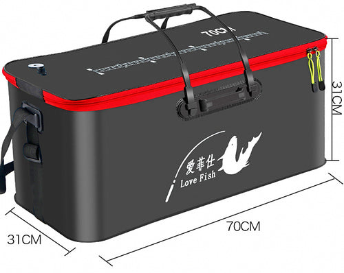 Folding EVA Fish Bucket with Skylight Lid, 30-80 cm – product photo