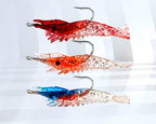 Lead-Weighted Soft Shrimp Lure, Rigged Hook, Glow Option – product photo