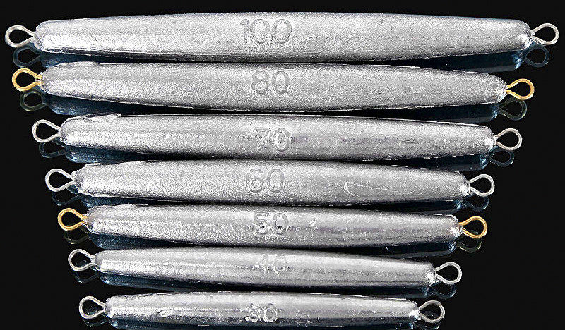 Long Cylinder Sinker, Double Eye Ring, 1–3.5 oz (30–100 g) – product photo