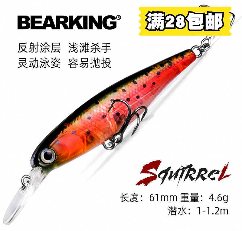 Slow Sinking Minnow Lure, 6 cm (2.4 in), 4.5 g (0.16 oz) – product photo