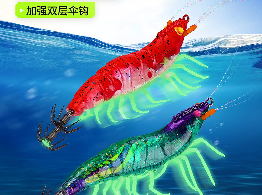 Shrimp Squid Jig, 10 cm (3.9 in) 11.5 g (0.4 oz), Double Umbrella Hook – product photo