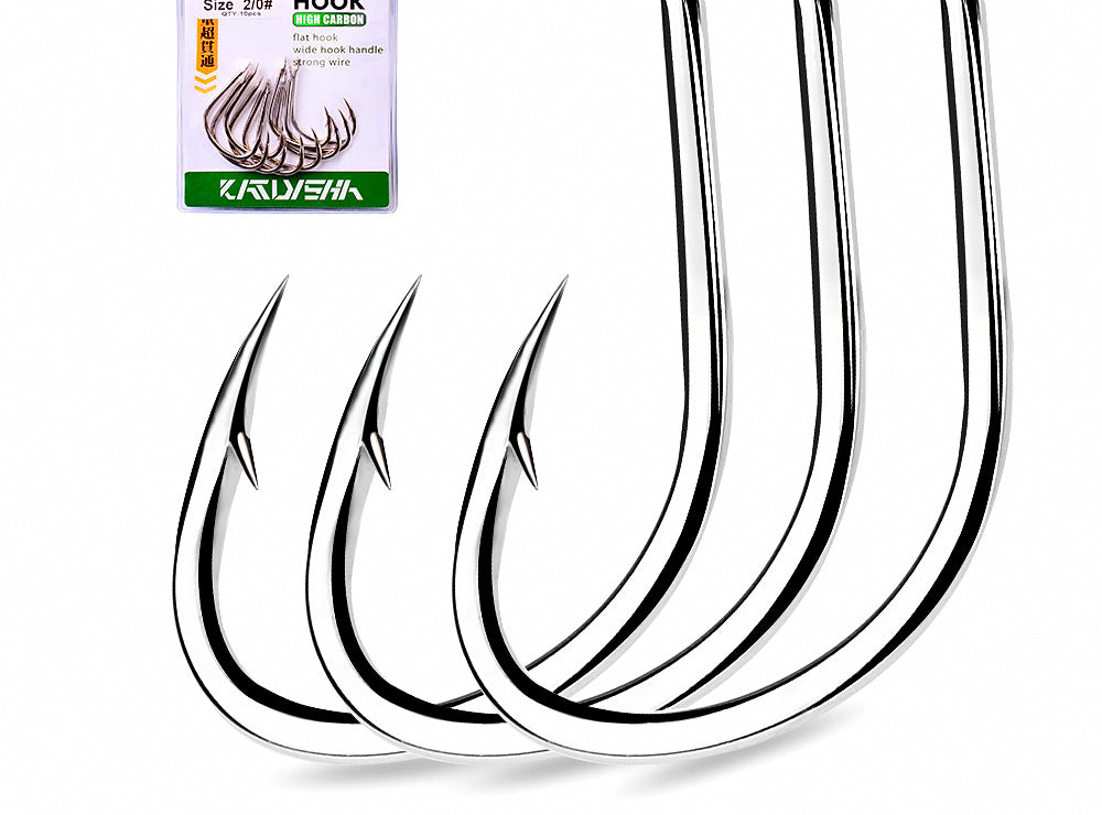 Saltwater Offshore Hooks, Barbed, Sizes 1/0–5/0, 10 Pack – product photo