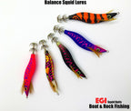 Wood Shrimp Squid Jig Size 2.5, Glow Rattle Bead – product photo