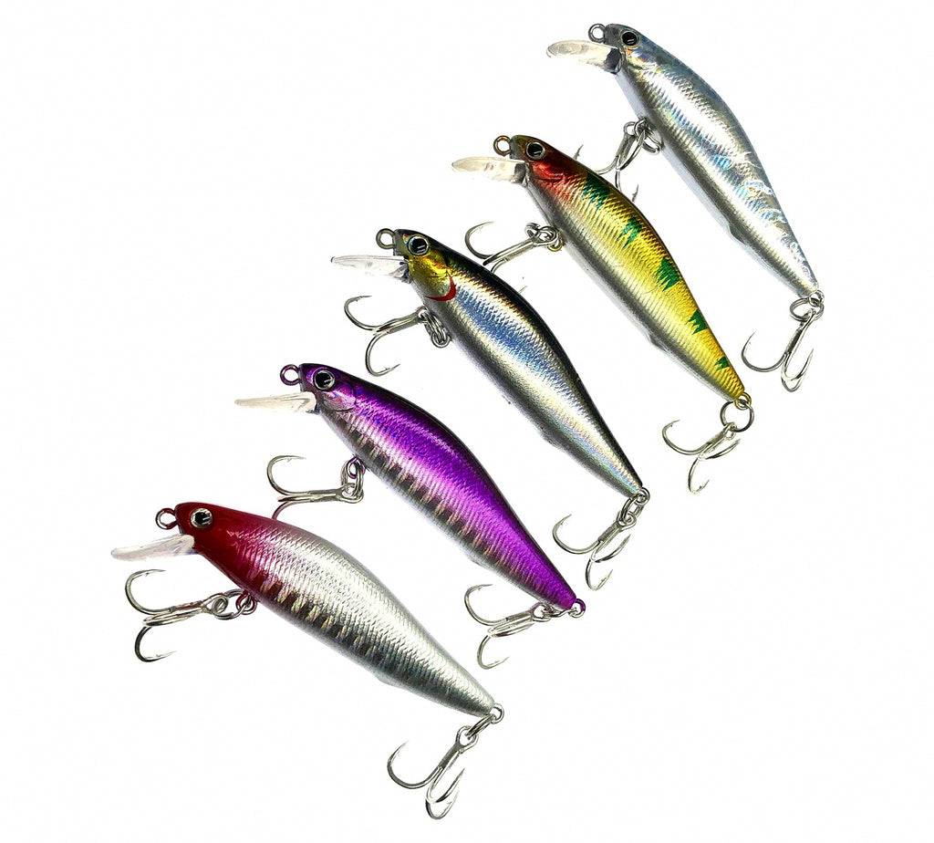 Sinking Minnow Lure, 3 Treble Hooks, 4–14 g (0.14–0.49 oz) – product photo