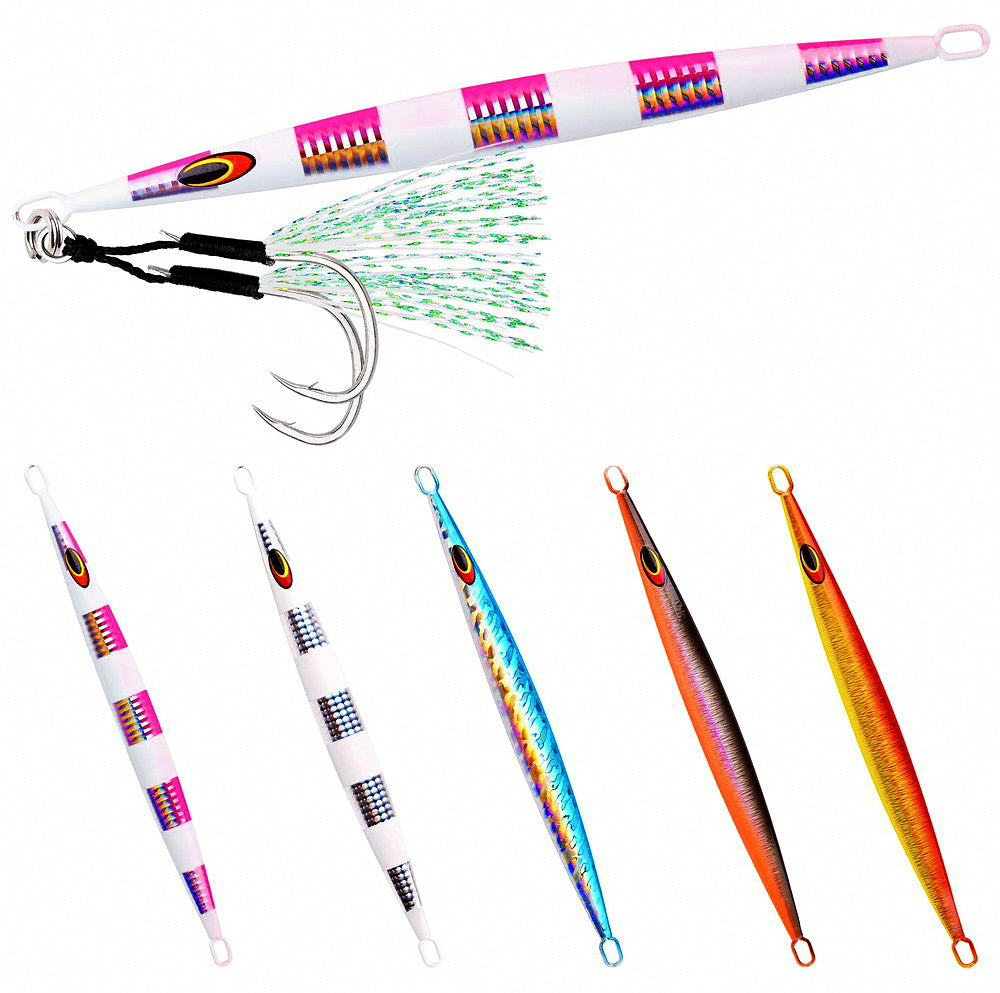 Slow Pitch Jig, Long Body, 80–200 g (2.8–7.1 oz)