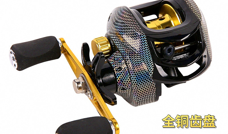 Metal Baitcasting Reel, Laser Snakeskin, Left or Right Hand – product photo