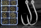 Iseni Style Barbed Eyed Hooks, Assorted Box, 100–600 pcs – product photo