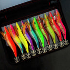 Glow Wood Shrimp Squid Jig Set, 10 Colors, Rattle Bead – product photo