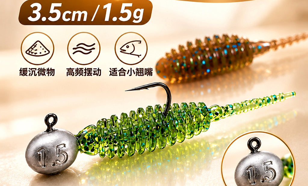 Mini Soft Bubble Worm, 3.5 cm (1.4 in), Slow Sink, 20 Pack – product photo