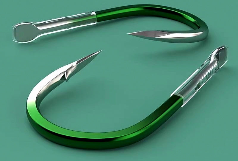 Iseni Style Barbed Hook, Heavy Wire, Green, Sizes 10–17 – product photo