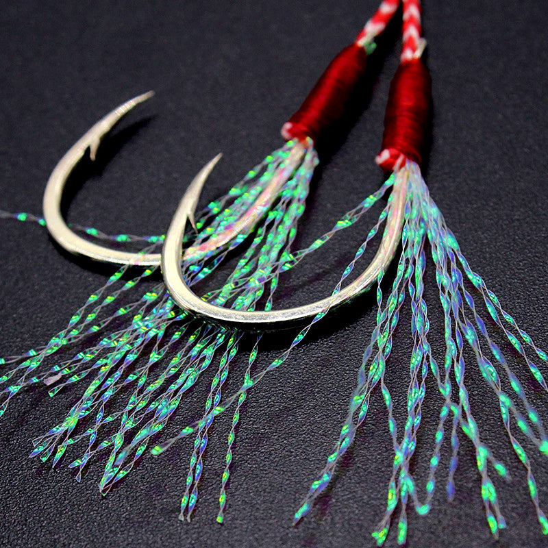 Dressed Jig Hooks, Single or Double, Silver or Black – product photo