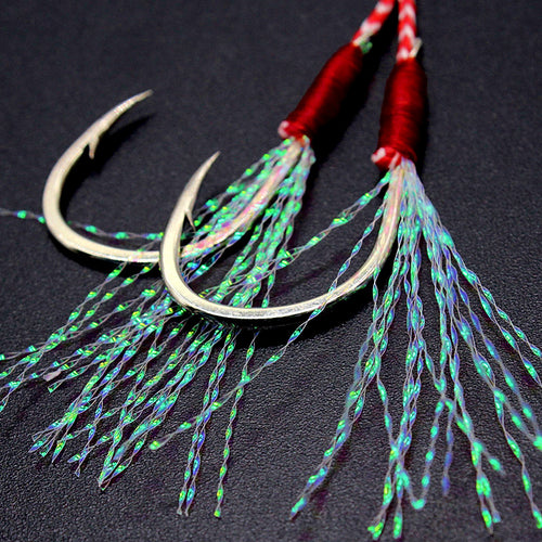 Dressed Jig Hooks, Single or Double, Silver or Black – product photo