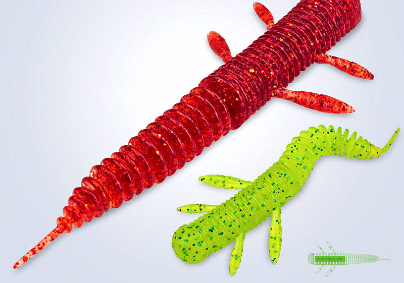 Floating Pin-Tail Soft Worm Bait, 60 & 75 mm (2.4 & 3 in) – product photo