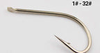 White Maruseigo Barbed Hooks, Long Shank Offset – product photo