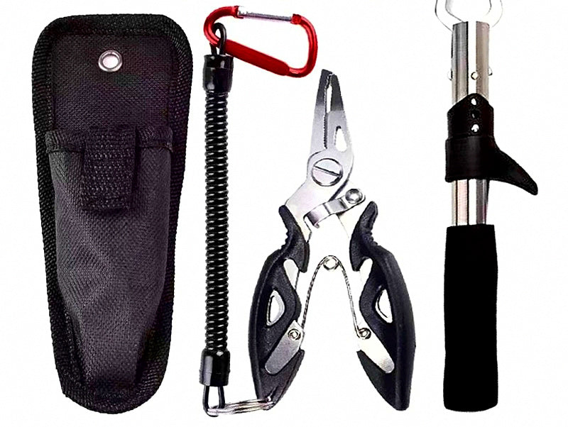 Stainless Fishing Pliers, Fish Gripper & Lanyard Options – product photo