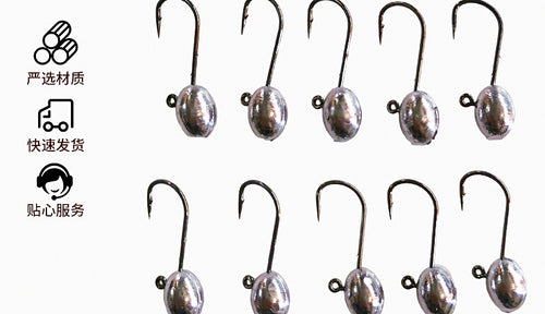 Barbed Jig Head Hooks for Soft Baits, 1.5–6.5 g, 10/50 Pack – product photo