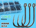 Black Iseni Hooks with Tube, Barbed, High-Carbon Steel – product photo