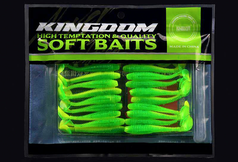Spiral T-Tail Soft Bait, 35–65 mm (1.4–2.6 in), 20 pcs – product photo