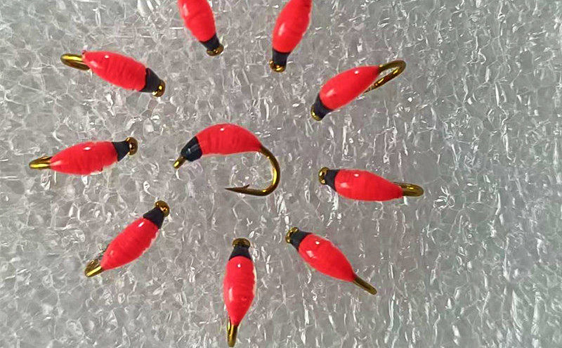 Pre-Tied Nymph Fly, Black Head Pink, 5 or 10 Pack – product photo