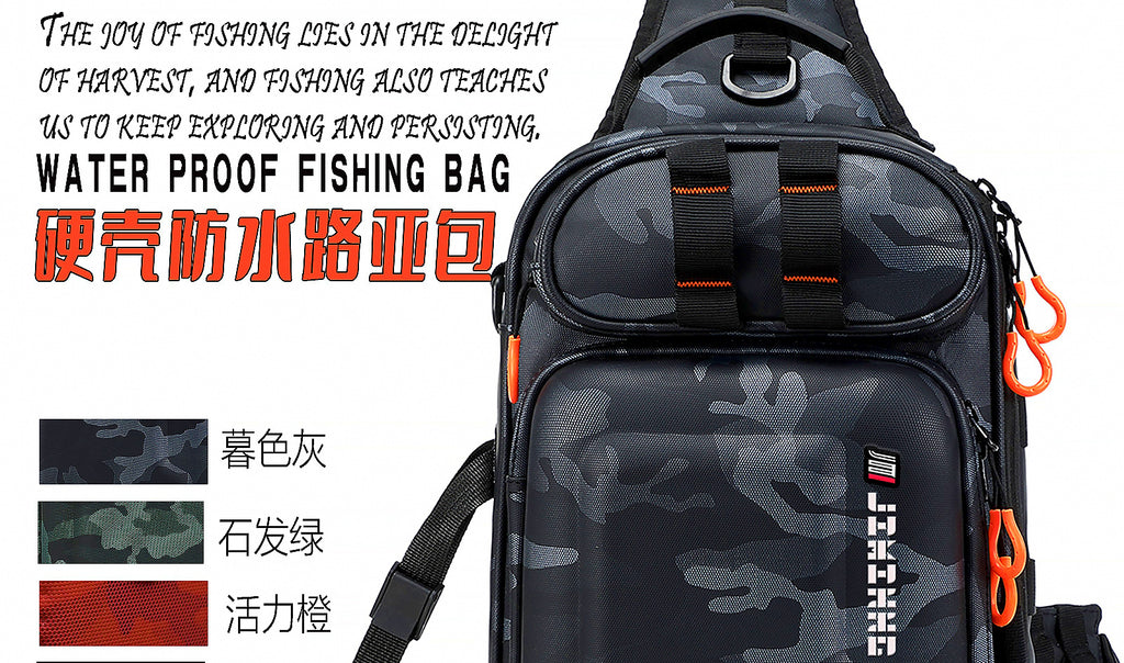 Waterproof Hard Shell Fishing Backpack / Sling Bag, Airtight – product photo