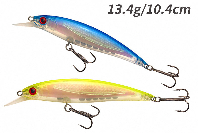 Floating Minnow Lure with Rattle, Holographic Foil – product photo