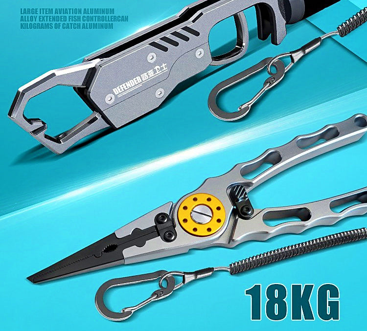 Aluminum Fish Lip Gripper with Scale, Optional Pliers Set – product photo