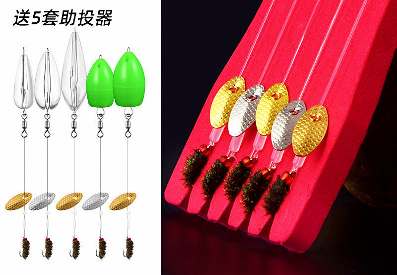 Pre-Tied Sequin Fly Hook Rig Set with Casting Aids – product photo