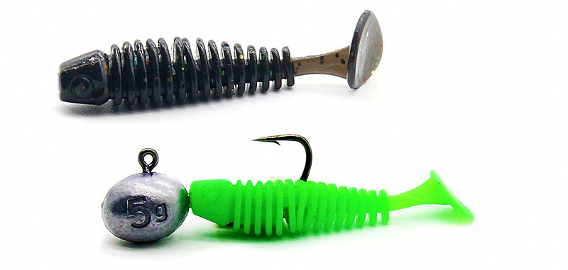 T-Tail Ribbed Grub Soft Bait, 3.5 cm (1.4 in), 20 Pack – product photo
