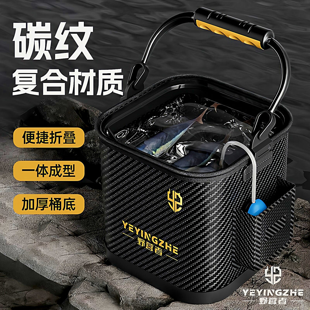 Collapsible Live Bait Fish Bucket with Rope, 4–13 L – product photo