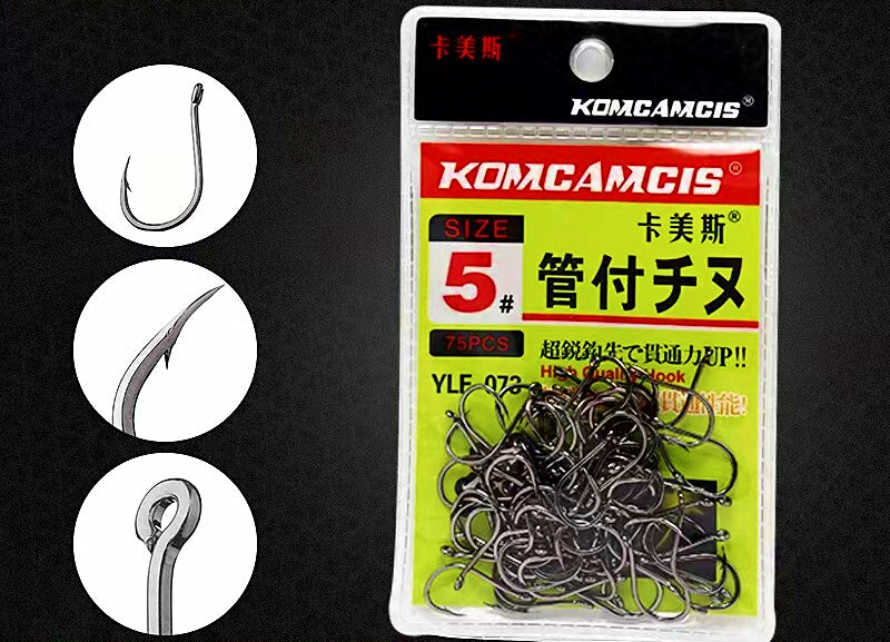 Barbed Eyed Hooks, High-Carbon Steel, Sizes 0.8–12 – product photo