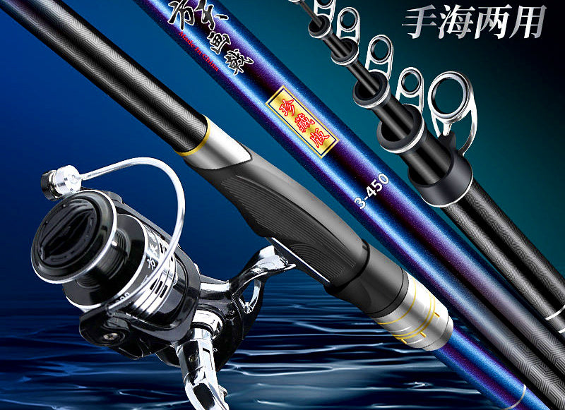 Telescopic Carbon Rock Fishing Rod, 3.6–7.2 m (11.8–23.6 ft) – product photo