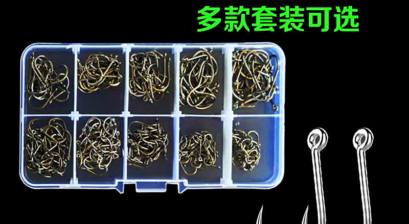 Iseni Barbed Eyed Hook Assortment Set with Box – product photo