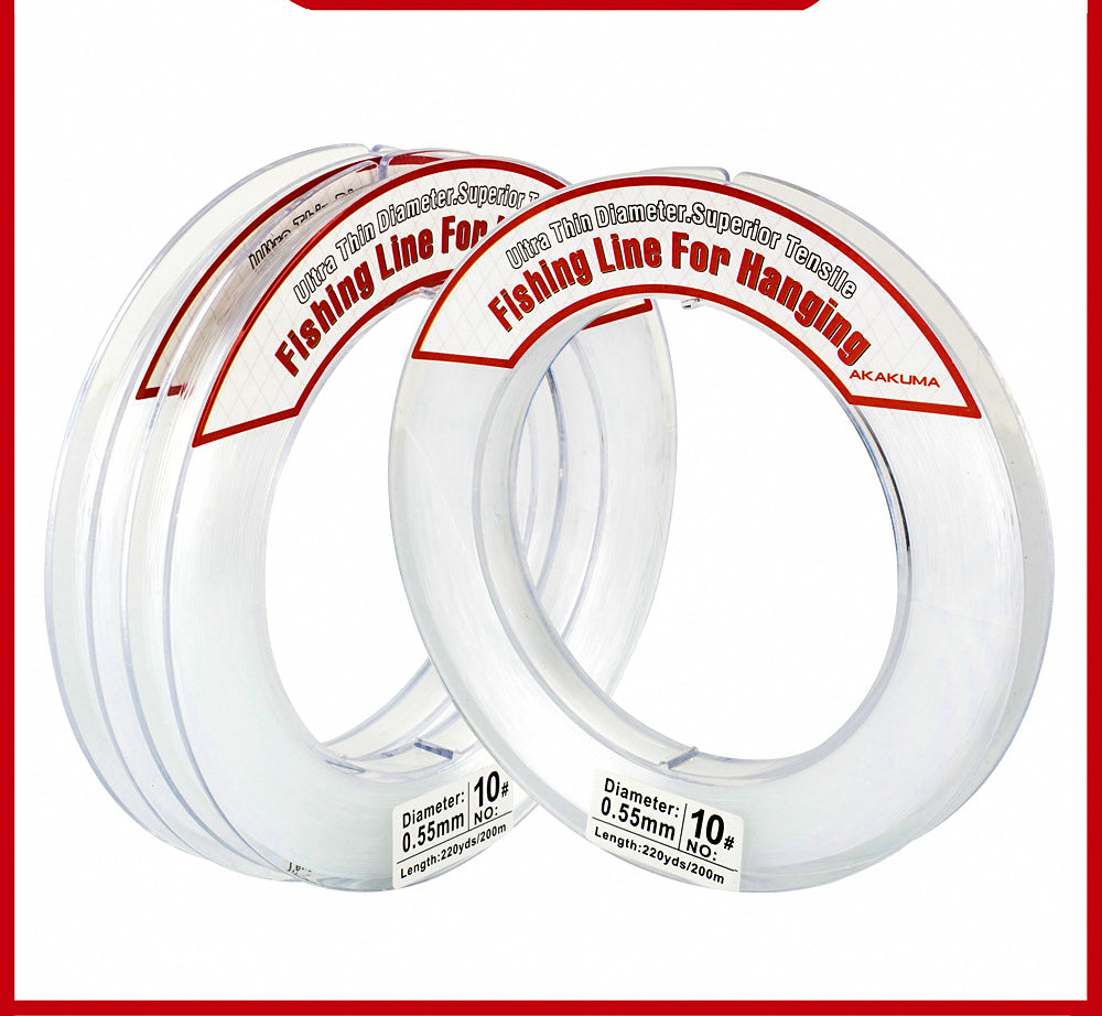 Clear Nylon Monofilament Fishing Line, 200 m (219 yd) – product photo