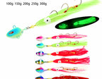 Glow Slow Pitch Jig with Squid Tail, 100–300 g (3.5–10.6 oz) – product photo