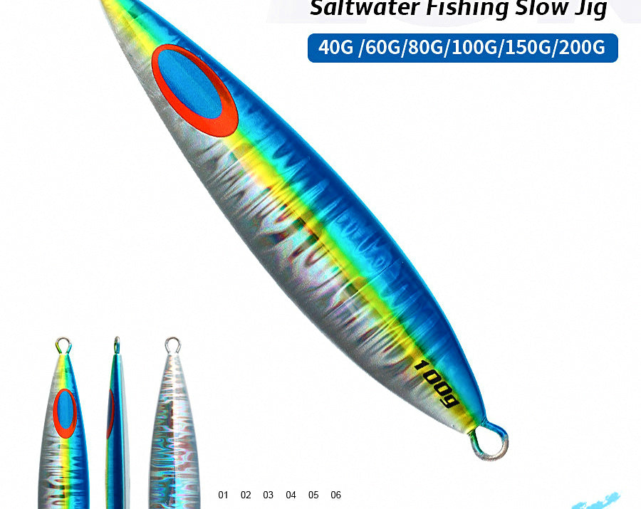 Slow Pitch Jig, Glow Stripe & Laser, 100–150 g (3.5–5.3 oz) – product photo