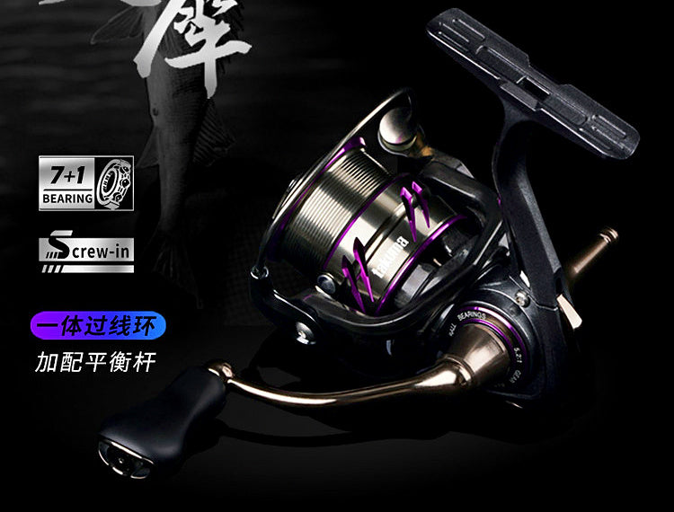 Spinning Reel, Metal Spool, Interchangeable Handle, 8 Bearings – product photo