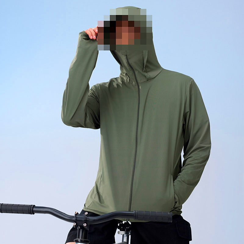 Men's Hooded Sun Shirt, Lightweight, Removable Brim – product photo