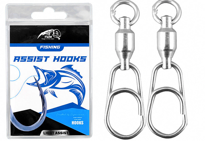 Stainless Steel Ball Bearing Swivel with Snap, 5 Pack – product photo