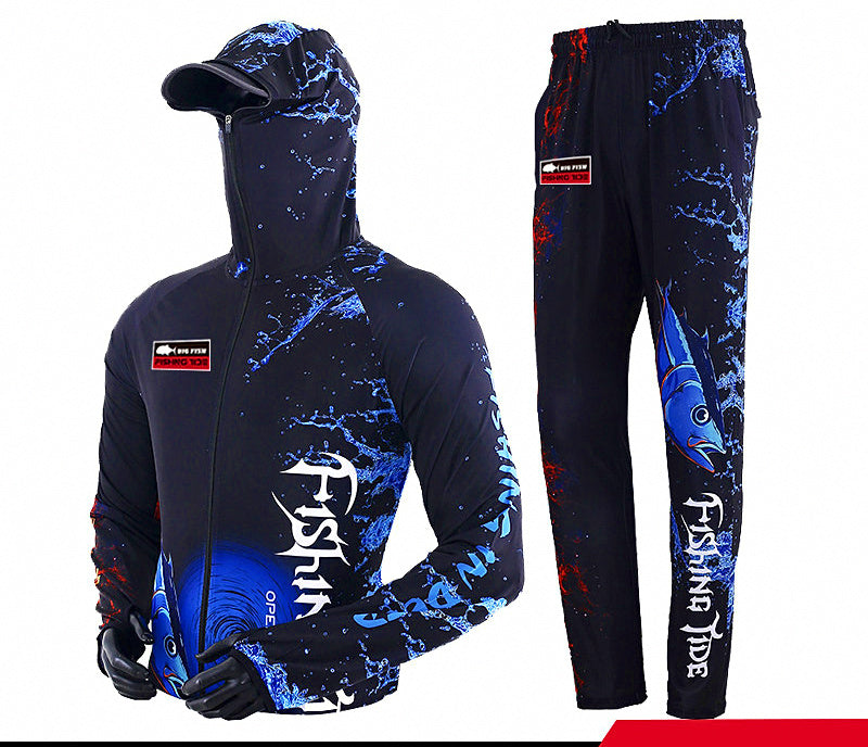 Men's UPF 50+ Long-Sleeve Fishing Sun Shirt & Pants – product photo