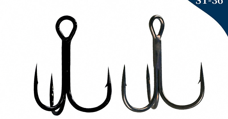 Barbed Treble Hooks, High Carbon Steel, Size 18 to 3/0 – product photo