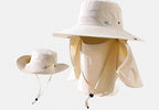 Wide Brim Sun Hat with Face & Neck Cover, Adjustable 55–59 cm – product photo