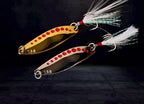 Metal Casting Spoon Lure, Feather Treble, 2.5–25 g (0.09–0.88 oz) – product photo