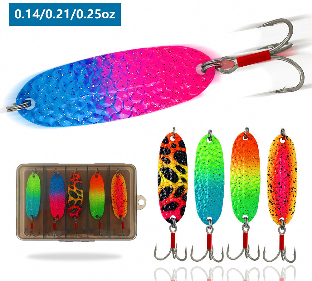 Metal Spoon Lure Set with Treble Hooks, 4-7 g (0.14-0.25 oz) – product photo