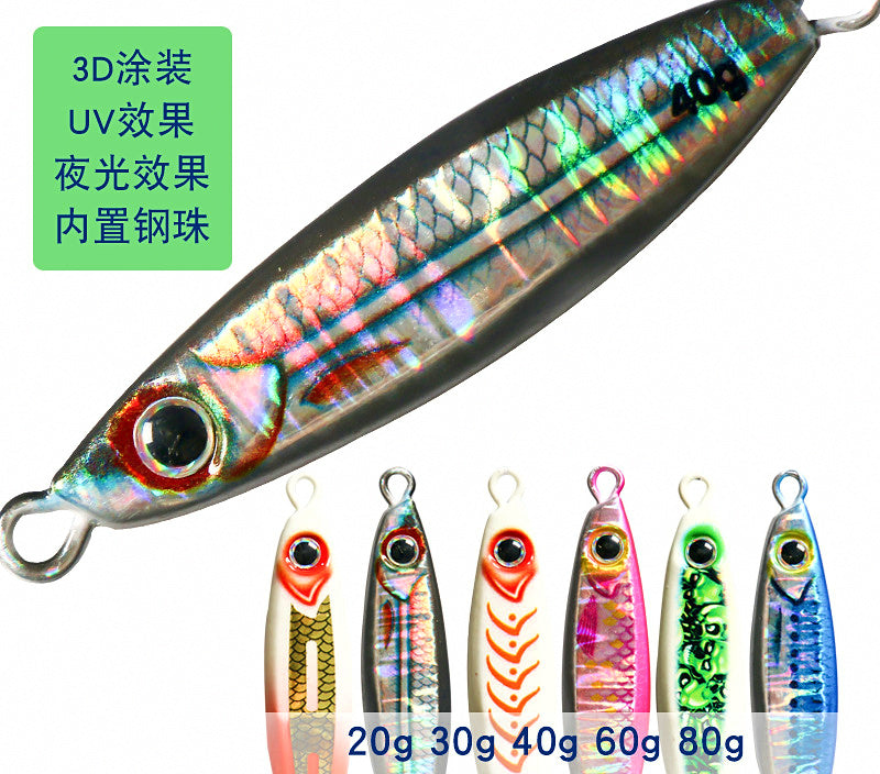 UV Glow Metal Jig, Fish Shape, 20–80 g (0.7–2.8 oz) – product photo
