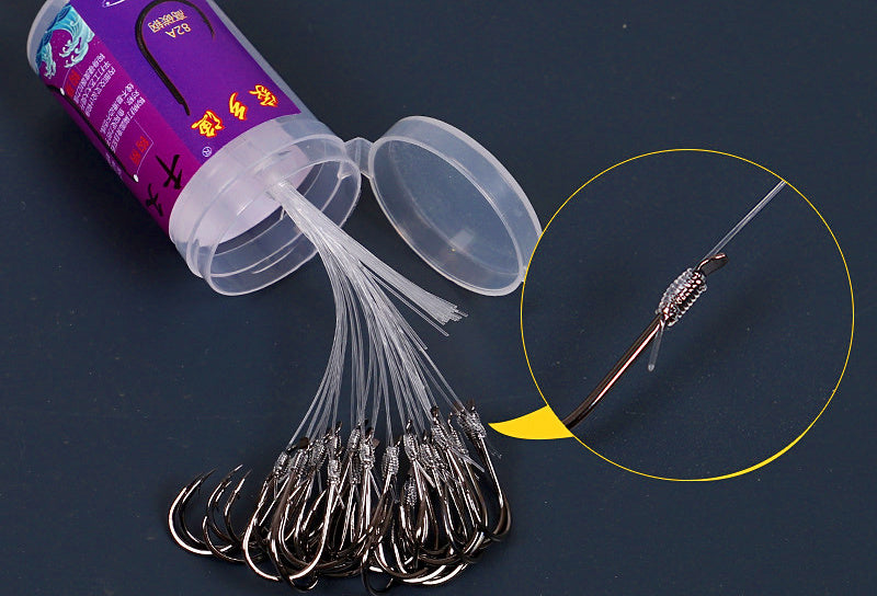 Snelled Barbed Saltwater Hooks, Boxed, Sizes 1–10 – product photo
